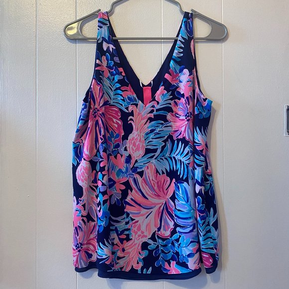 Lilly Pulitzer Florin Reversible Tank Top Garden Getaway - Picture 2 of 4